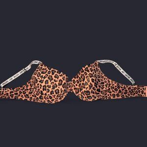 Juicy Couture Standout Straps Push Up Bra 42D Leopard Print